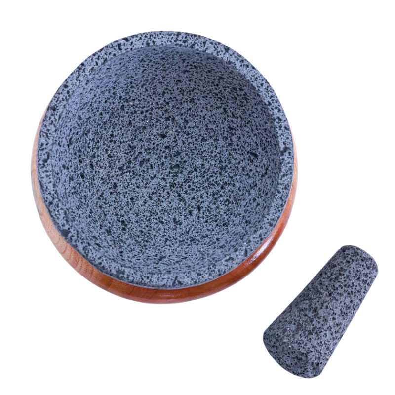 Molcajete Copa base de cedro