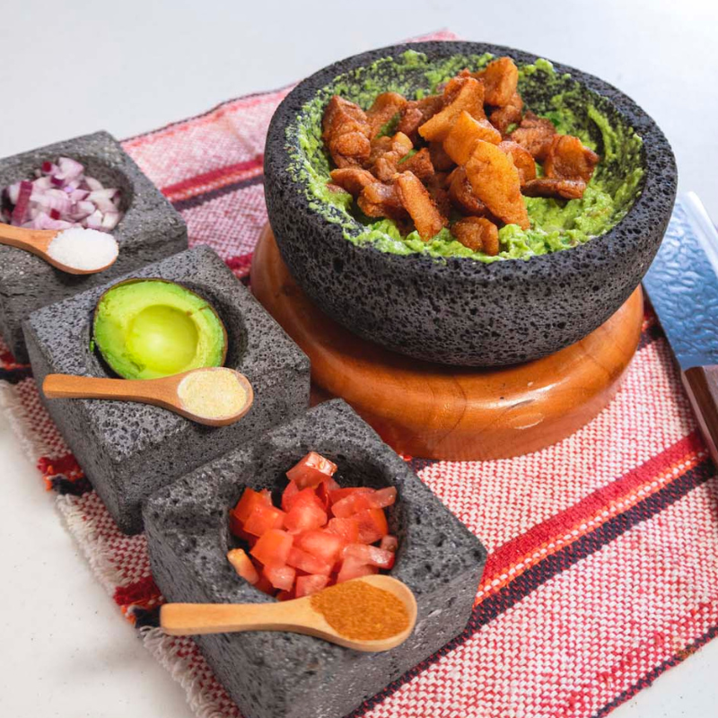 Molcajete Copa base de cedro