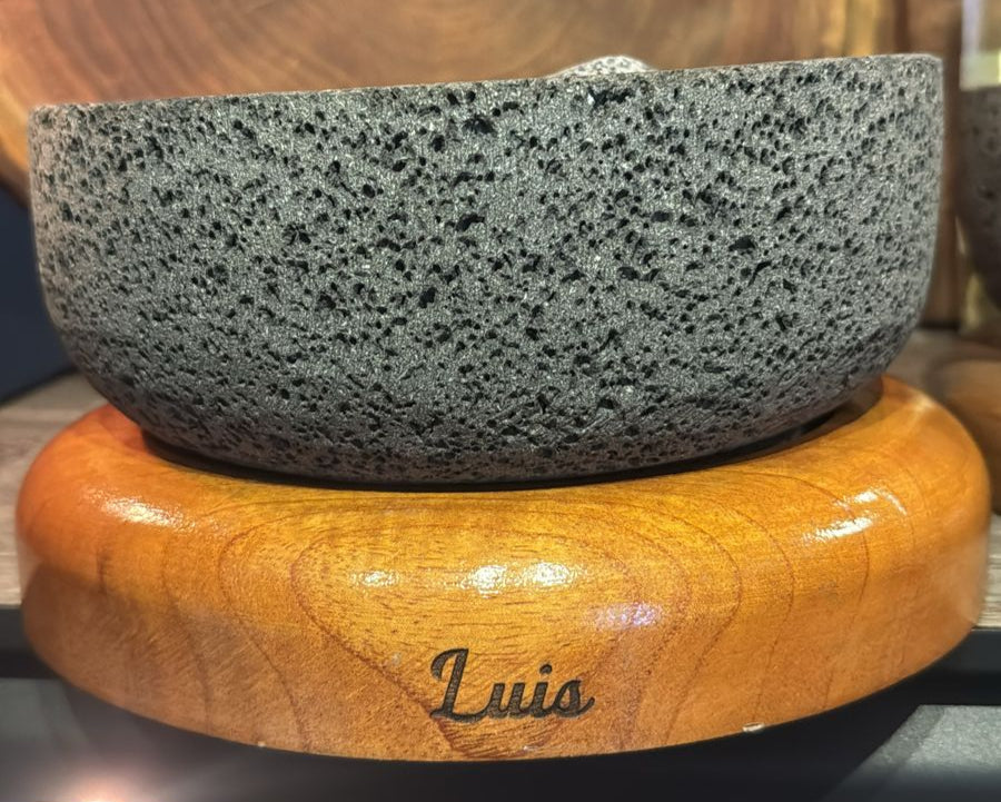 Molcajete Copa base de cedro