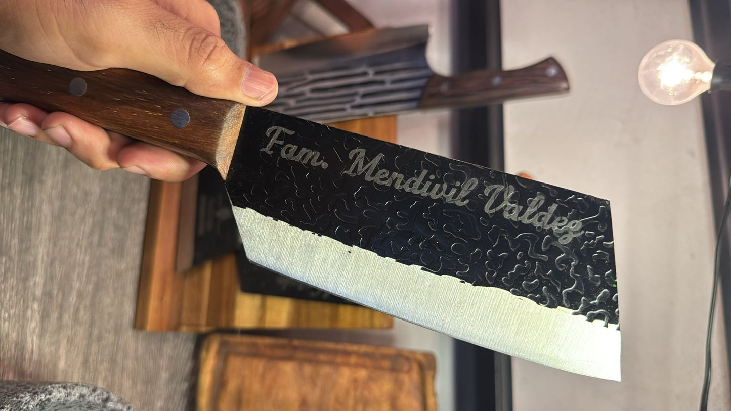 Tabla teca m + cuchillo