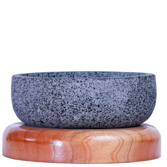 Molcajete Copa base de cedro