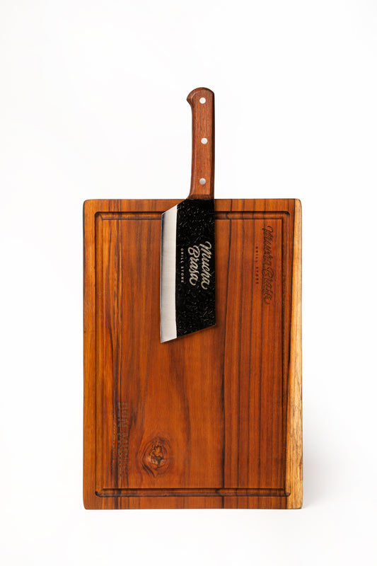 Tabla teca m + cuchillo